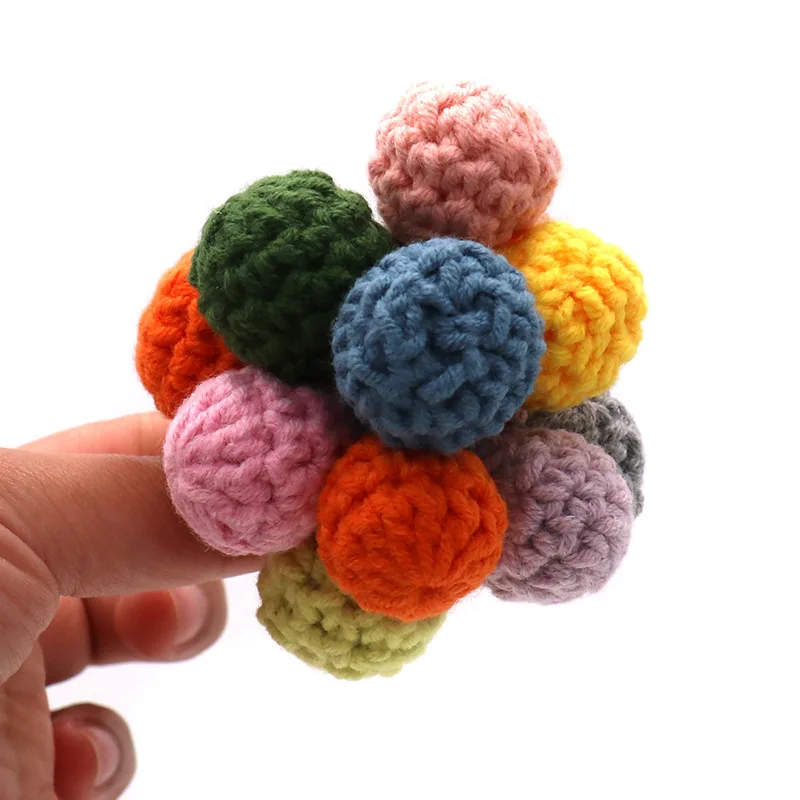 Детский вязаный крючком зажим для волос с помпоном эластичная повязка красочный