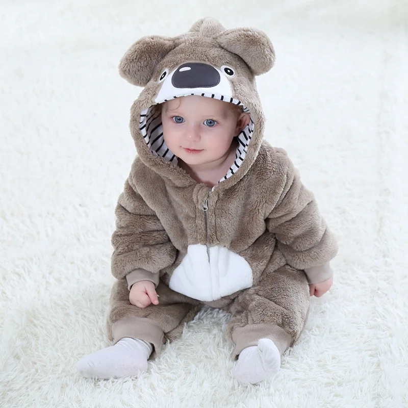 Brown bear Коллекция года, осенне-зимняя одежда для новорожденных одежда унисекс на Хэллоуин комбинезоны для мальчиков, детский костюм с пандой для девочек, комбинезон для малышей возрастом от 3 до 24 месяцев - Цвет: Brown bear