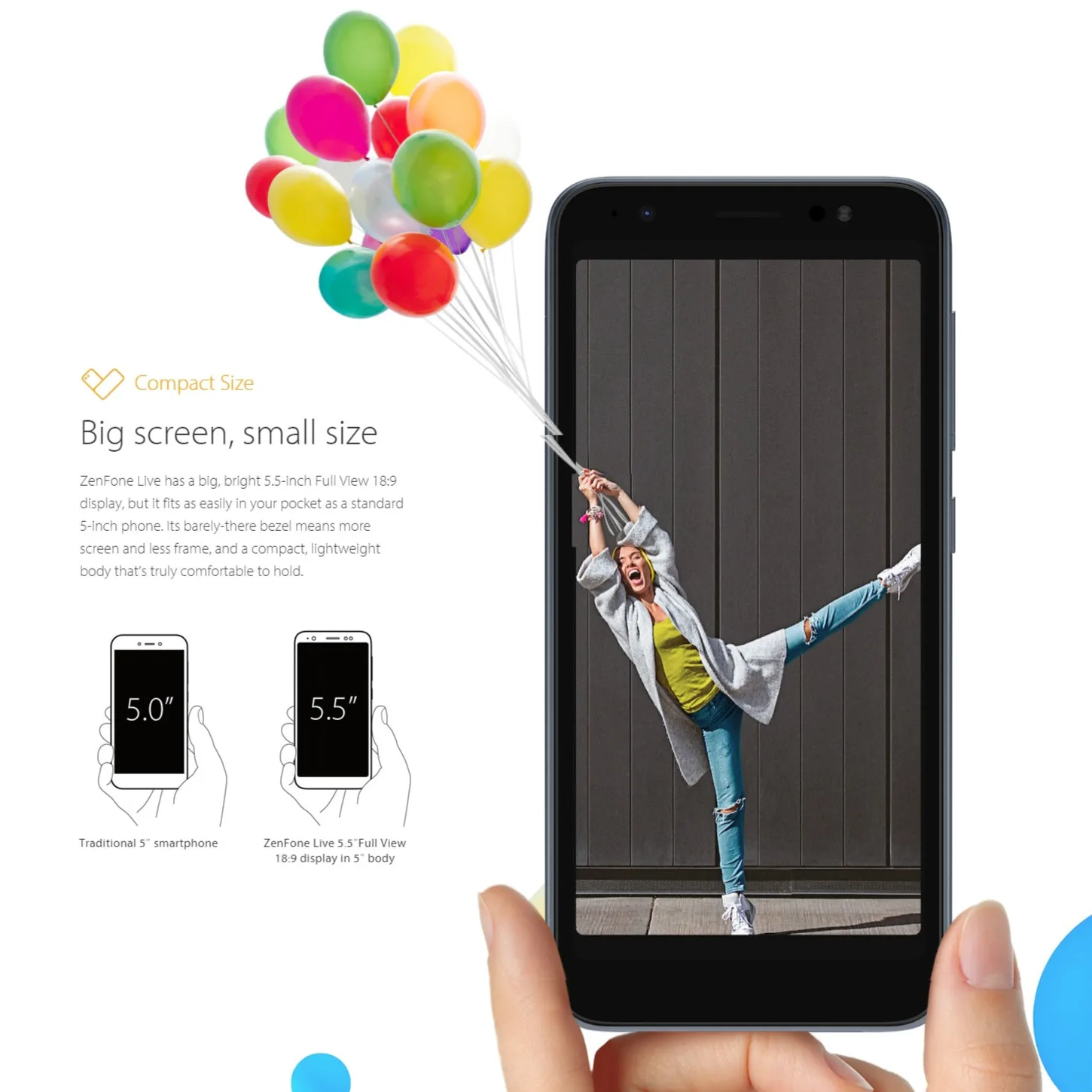 Asus Zenfone Live L1 ZA550KL Cellphone 5.5 Inch Snapdragon 425 1GB RAM 16GB 3000mAh Face Unlock Android Smartphone