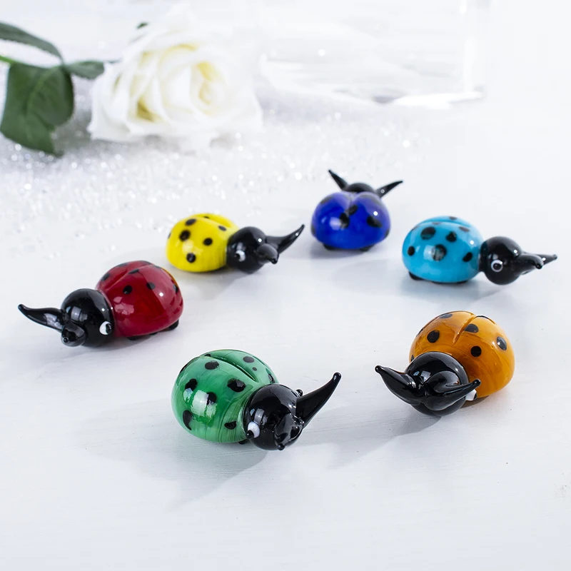 H & D 6 шт. ручная работа красочные фигурки Божья коровка миниатюры художественные