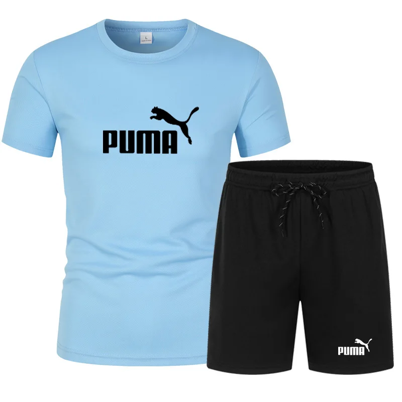 

Summer Sweat Suits Two Piece Set Men Brand Quality Clothing Tracksuit Set Male Quick-Drying Sport Short Training S-4XL