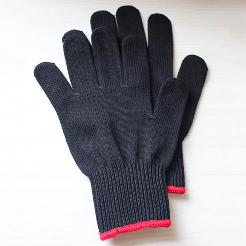 Термостойкая перчатка для укладки волос 1 шт. Плойка завивки плоская черная