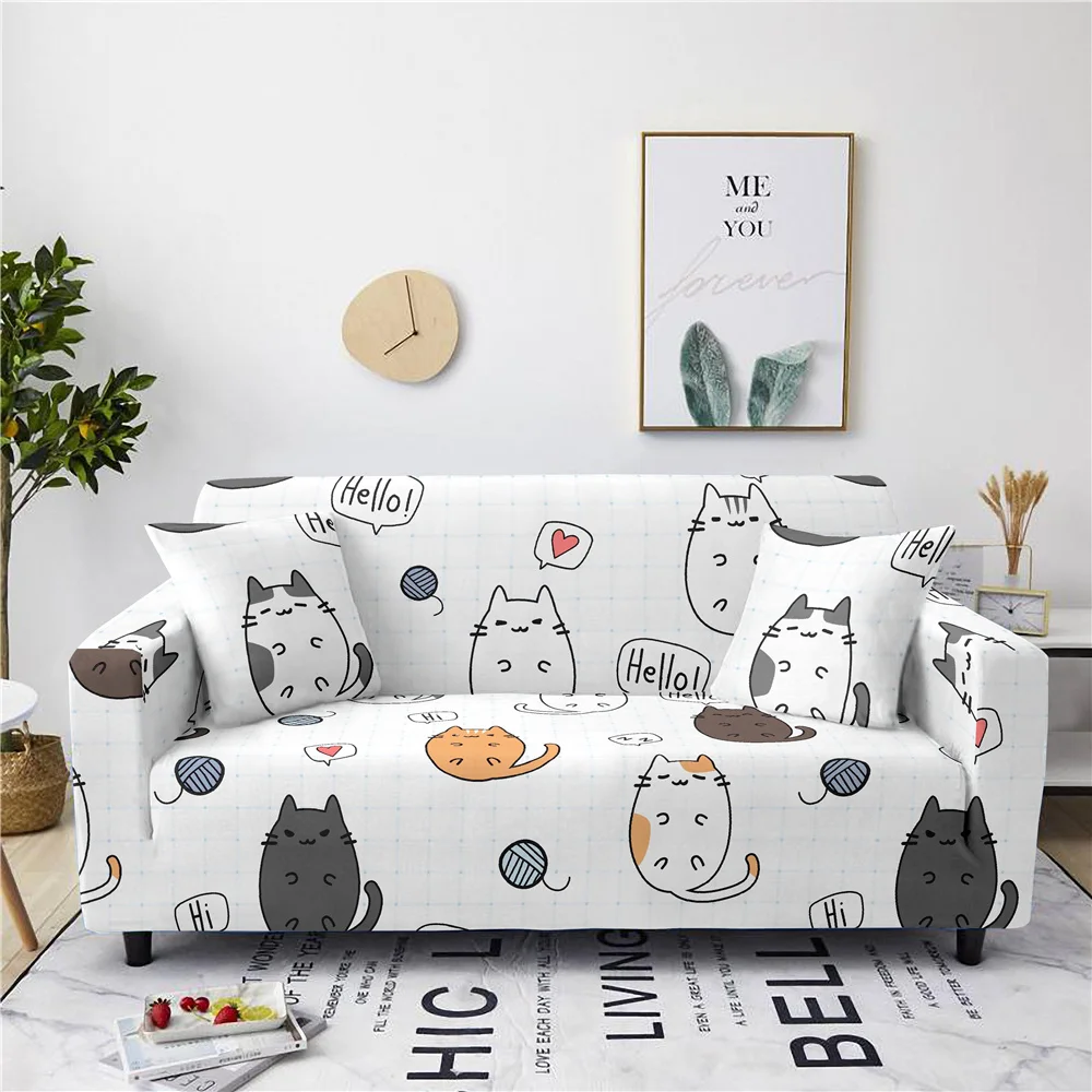 

Valantine's Day Love Cat Sofa Covers for Living Room Home Sofa Protection Cover Single Love Seat Universal Elastic Slipcover
