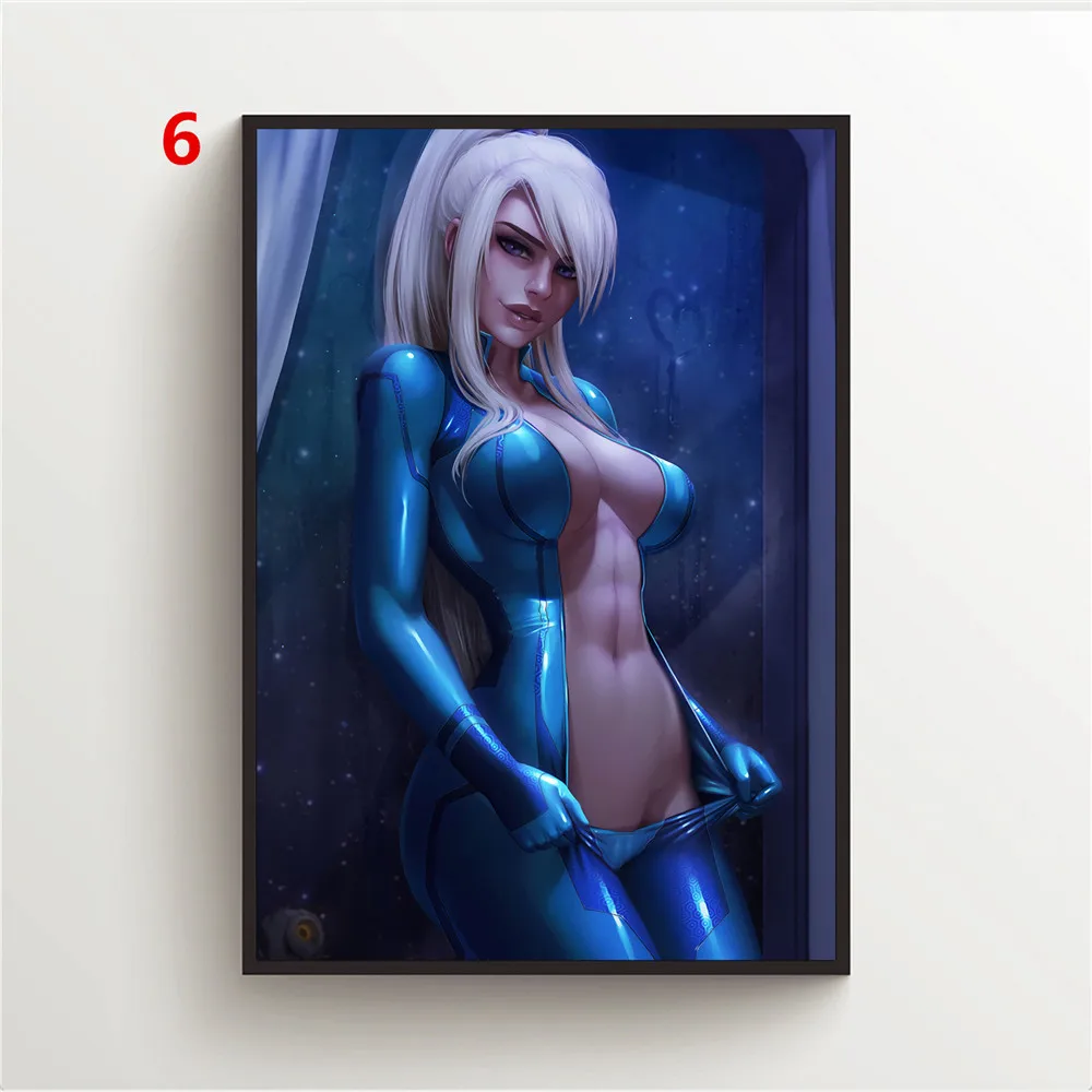 Аниме постеры WTQ Метроид Самус Аран холст живопись Настенный декор Настенная