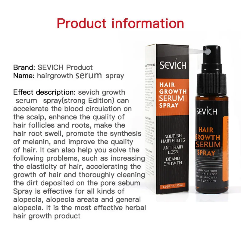 

30ml Hair Growth Essential Oils Natural No Side Effects Hair Care Thick Growth Gorgeous Hair Serum Fast Hair Care Growth Spray