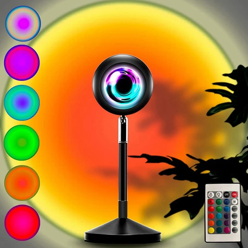 

Sunset Lamp Projector Rainbow Projection Lamp LED Night Light Projector 16 Colors Sunset Light with Remote Control