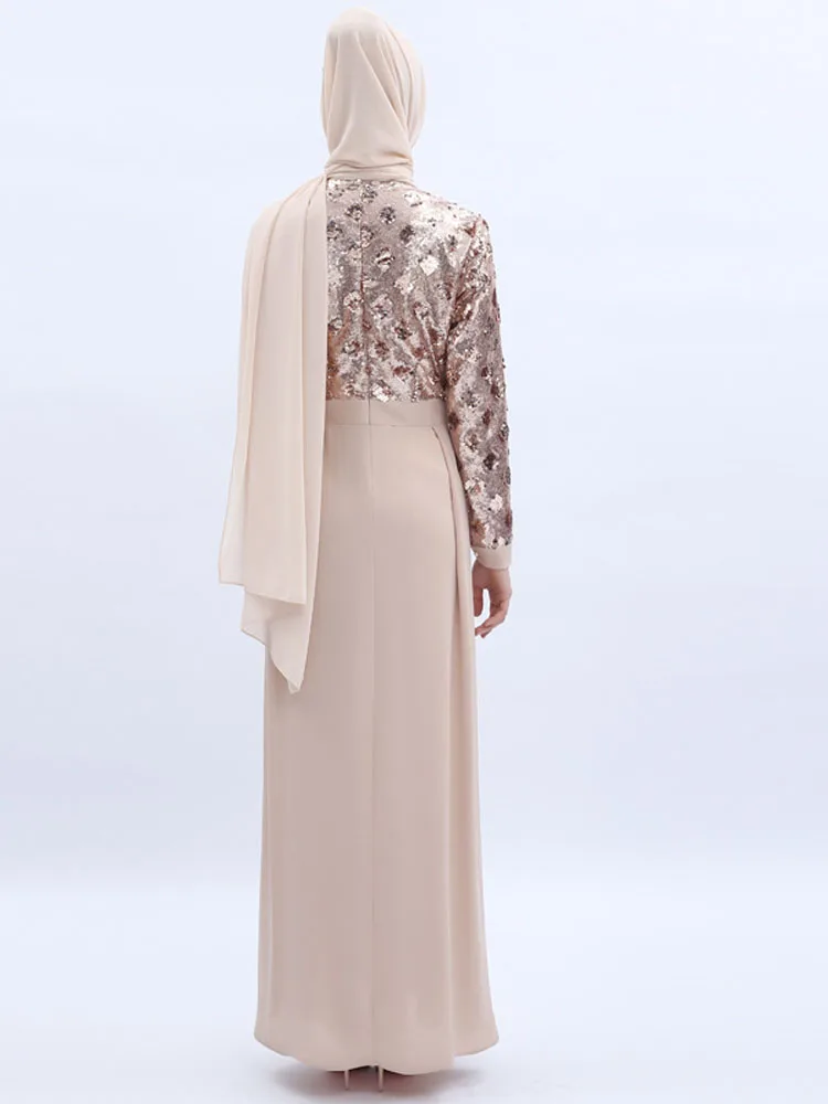 Арабское облегающее мусульманское платье размера плюс шифоновое с вышивкой и