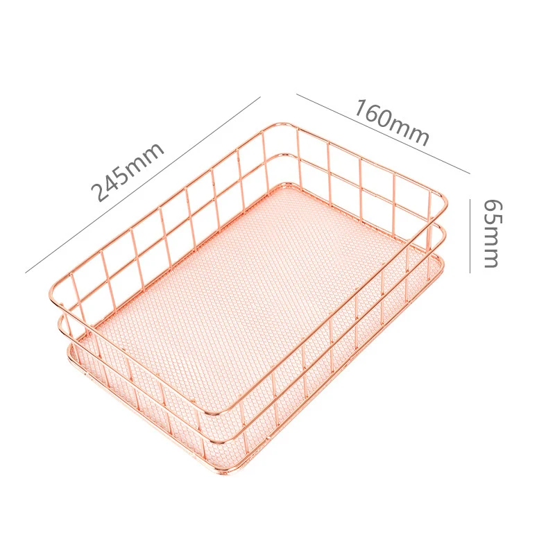 Розовое золото железный художественный скандинавский органайзер для макияжа