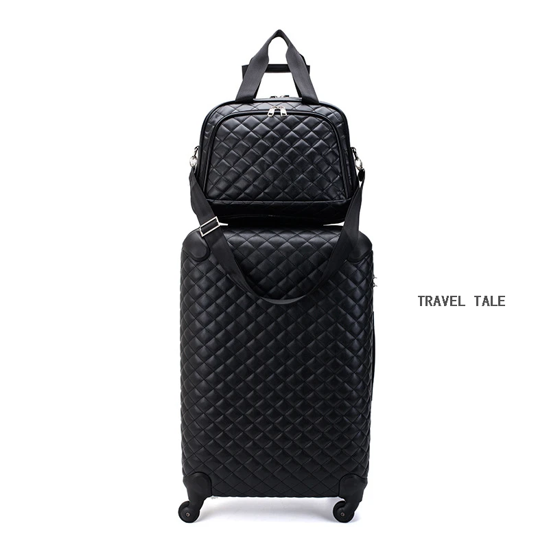 smallbag and luggage Travel tale 20 дюймов 24 дюйма 28 дюймов для женщин кожаный набор тележка сумка для ручной клади Набор чемоданов ручной чемодан на колесиках - Цвет: smallbag and luggage