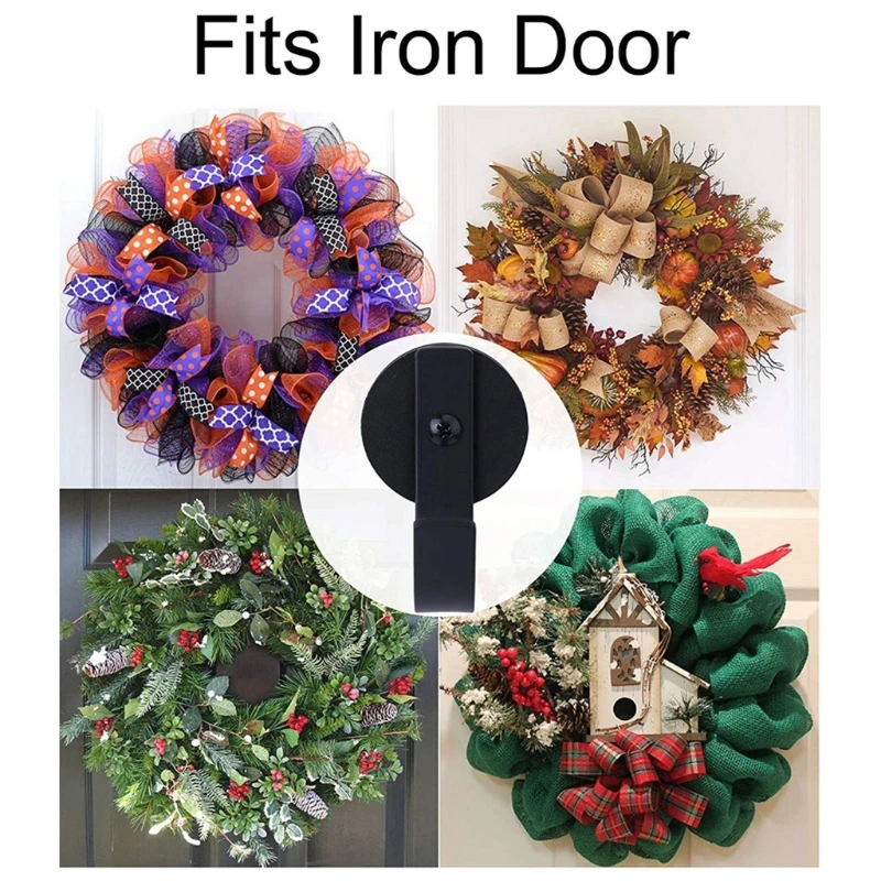 

Powerful Magnetic Wreath Hook Scratch-Free Black Hangers Wall Rack Hold Up to 4.4 Lbs for Metal Door Hanging Tool