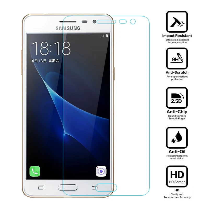 4 шт Защитное стекло для samsung Galaxy J3 J5 J7 J4 J6 J8 Plus Защитная пленка для экрана 9H 2.5D закаленное стекло