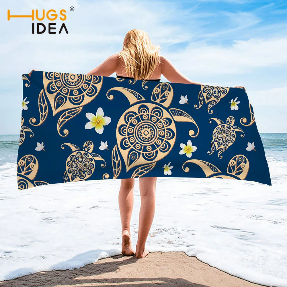 HUGSIDEA пляжное полотенце с принтом гавайской полинезийской черепахи супер