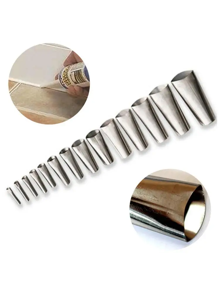 

14PCS Mighty Caulking Finisher Stainless Steel Sealant Caulk Nozzle Finishing Tools For Kitchen Bathroom Window