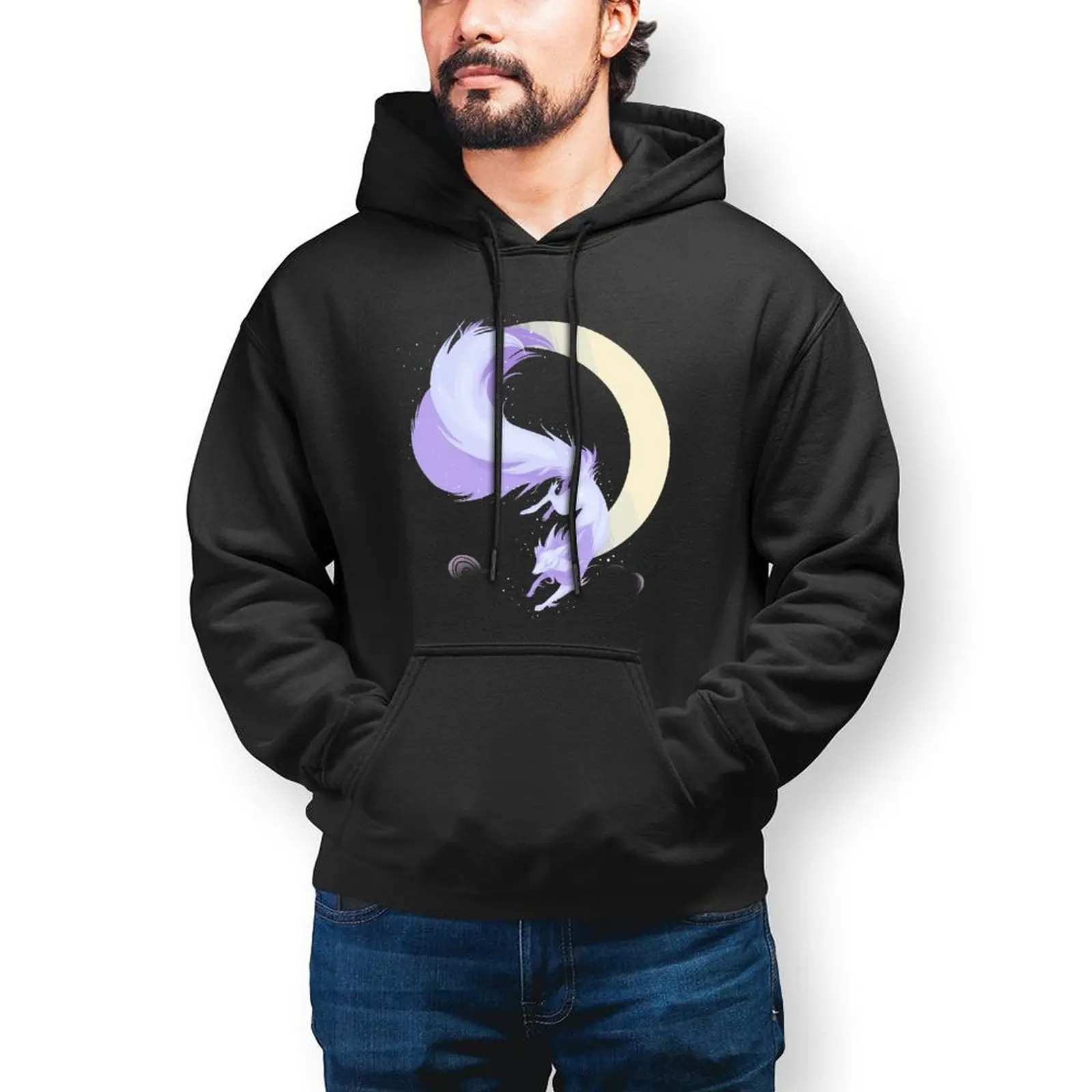 

Kitsune Hoodie Streetwear Warm Hoodies Stylish Long Sleeve Cotton Pullover Hoodie Mens XXL