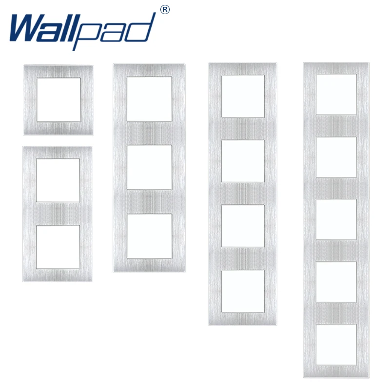 Серебристая металлическая Панель Wallpad DIY Вертикальный Алюминий сплав рама 86*86 мм