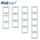 Серебристая металлическая панель Wallpad DIY Вертикальная рамка из алюминиевого сплава 86*86 мм 146*86 мм 172*86 мм 258*86 мм 344*86 мм только рамка