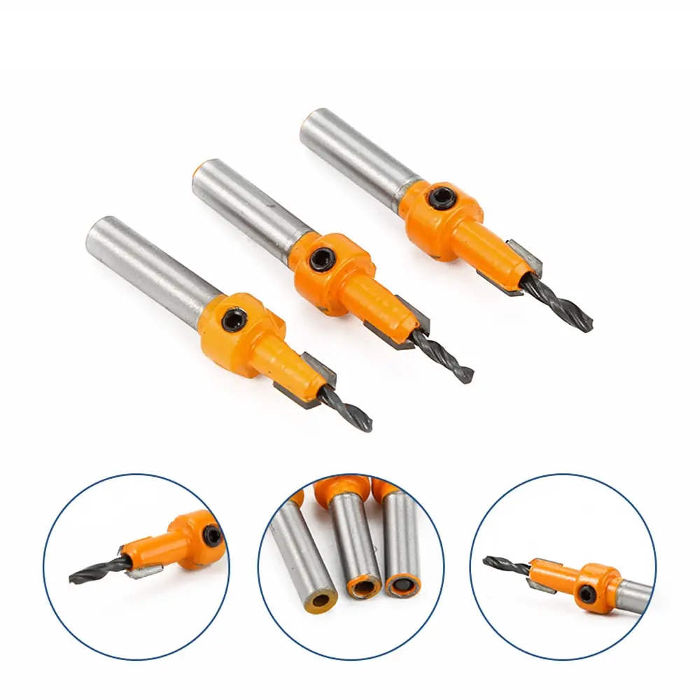1pcs 8mm Shank HSS Woodworking Countersink Router Bit Set Screw Extractor Remon Demolition for Wood Milling | Инструменты