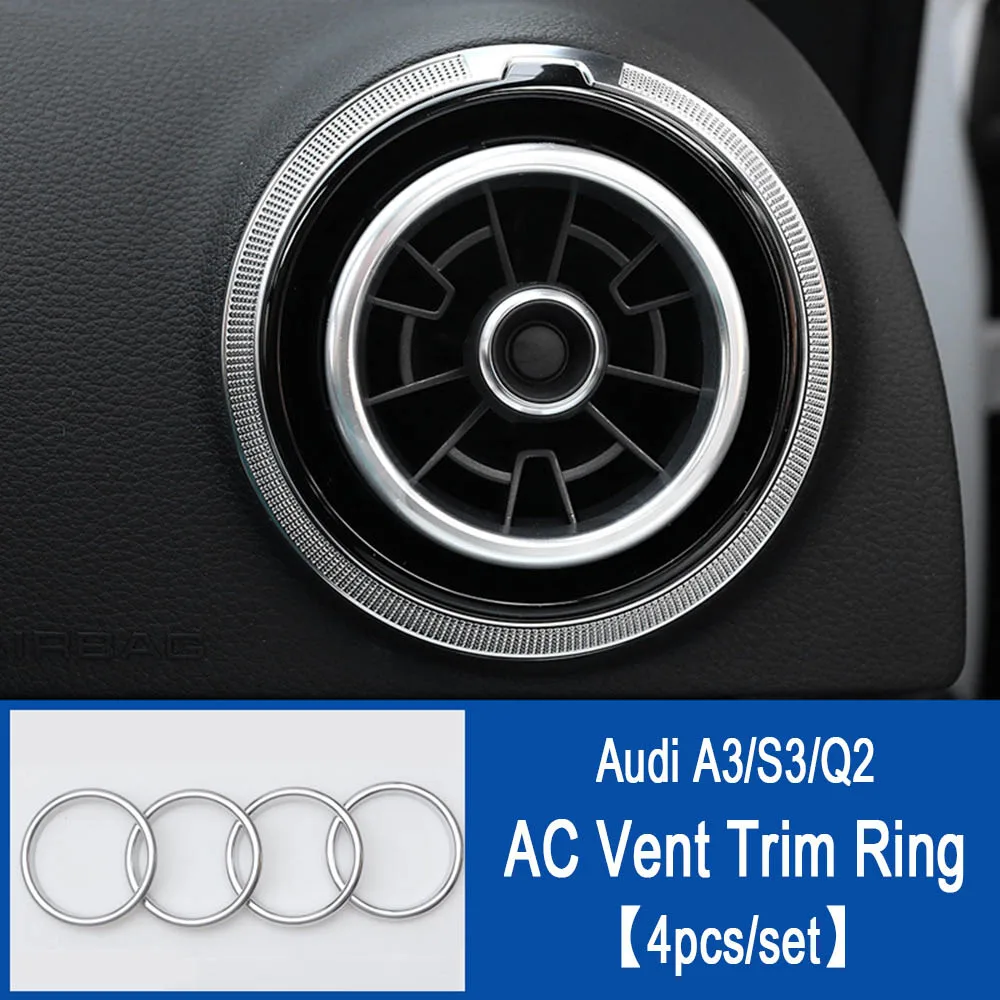 AC Vent Trim Rings Универсальный Автомобильный кронштейн для телефона Audi A3 S3 8 V, автомобильный держатель на вентиляционное отверстие, вращающийся на 360 градусов, поддержка мобильного телефона gps-аксессуары - Название цвета: AC Vent Trim Rings