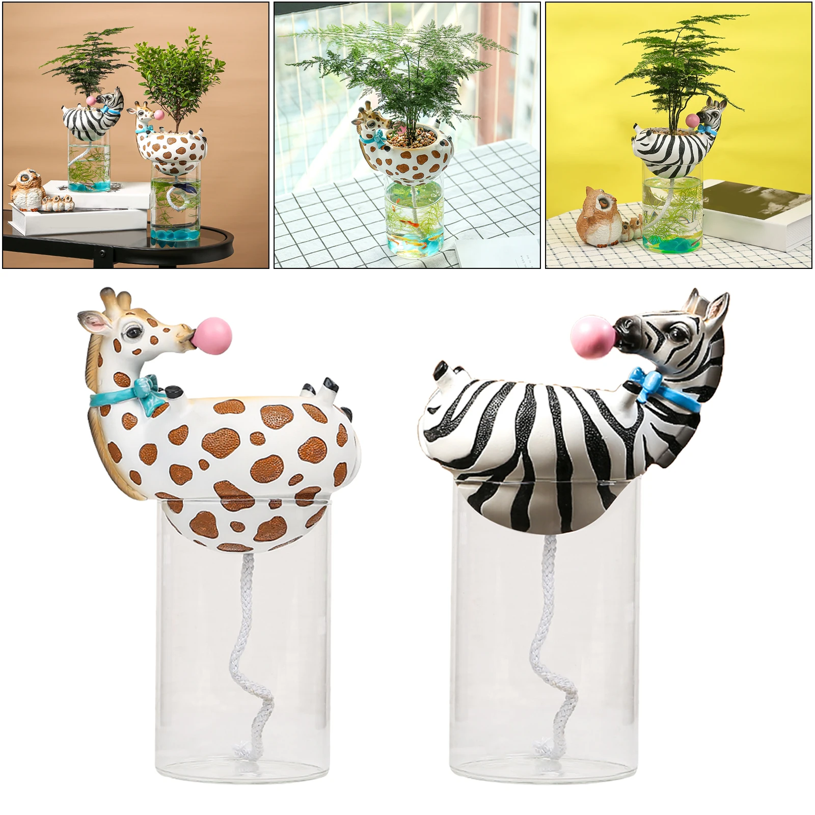 

Self Watering Planter,Glass Flower Plant Pot, African Violet Pots for Home Decoration,Herbs,Aloe, All House Plants Succulents