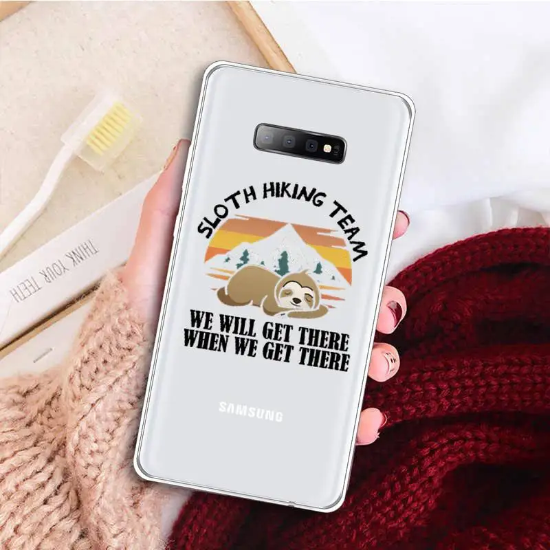 

Travel sloth animal cartoon Phone Case Transparent For Samsung Galaxy A 71 21s S note 8 9 10 plus 20 ultra