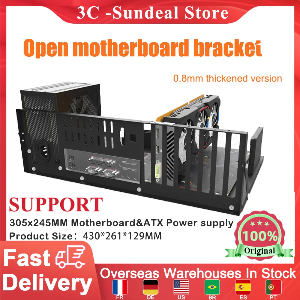

ATX/EATX Open Mining Frame Mining ETH Motherboard Bracket Thickened Bitcoin Mining Rig Case Support ITX/ MICRO ATX for 8 GPU
