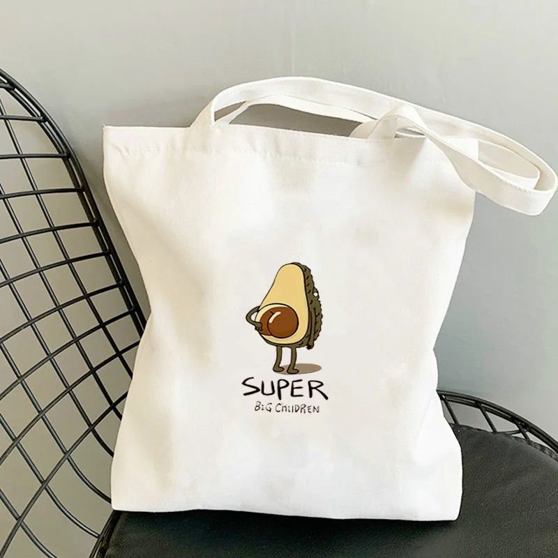 

Avocado Bags 2021 Tote for Women Canvas Summer Shopper Bag Women's Handbag Designer Handbags Fabric Printed Shoping Anime Woman