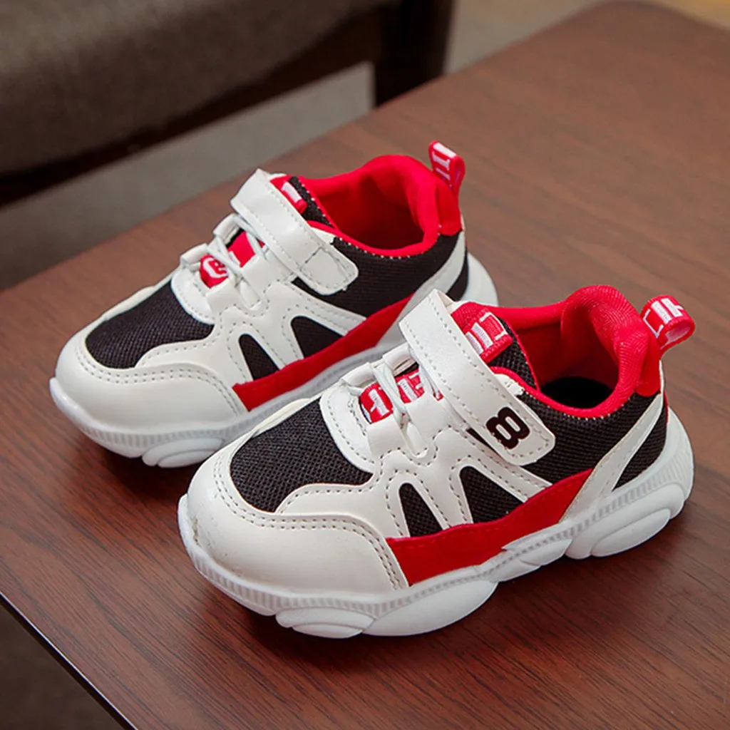 Детские кроссовки для маленьких мальчиков и девочек смешанные цвета сетчатые