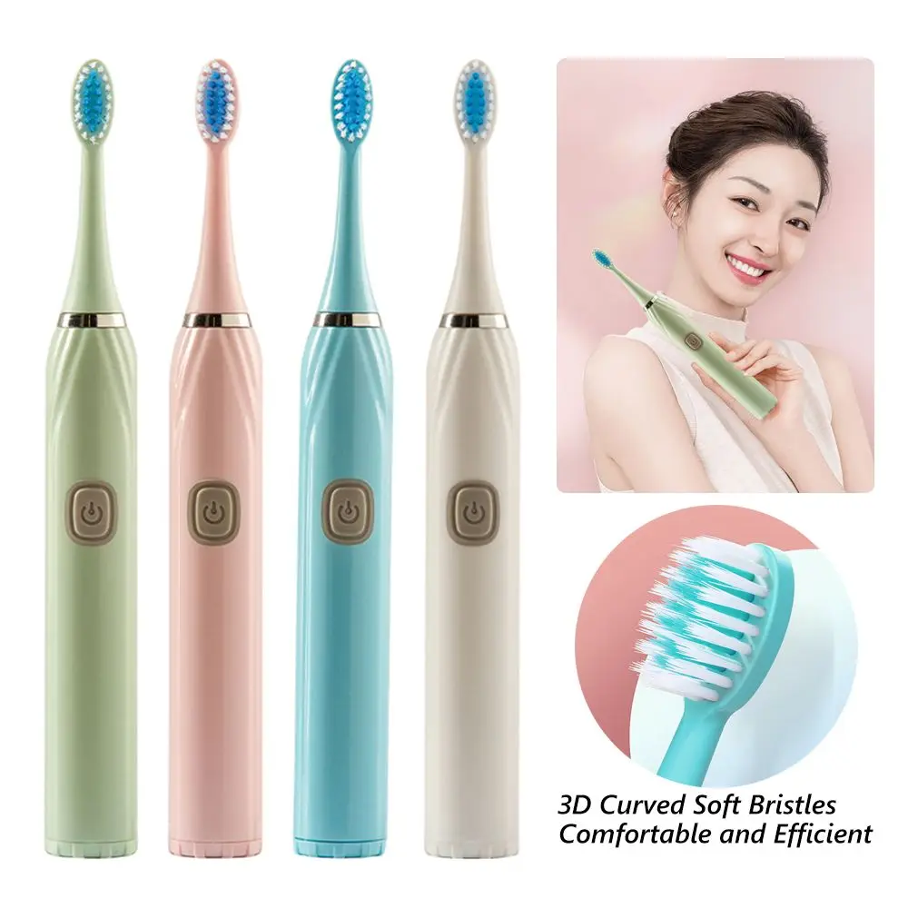 

Electric Toothbrush Mouth Cleaning 5 Optional Modes Battery Powered Automatic Sonic Toothbrush 3 Brush Heads 19800 Times/Mini