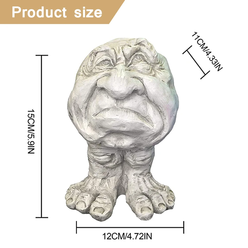 

Funny Flower Pot Grumpy & Granny Muggly Face Resin Plant Pot Garden Gnome Statue For Home Garden Outdoor Yard Lawn Ornaments