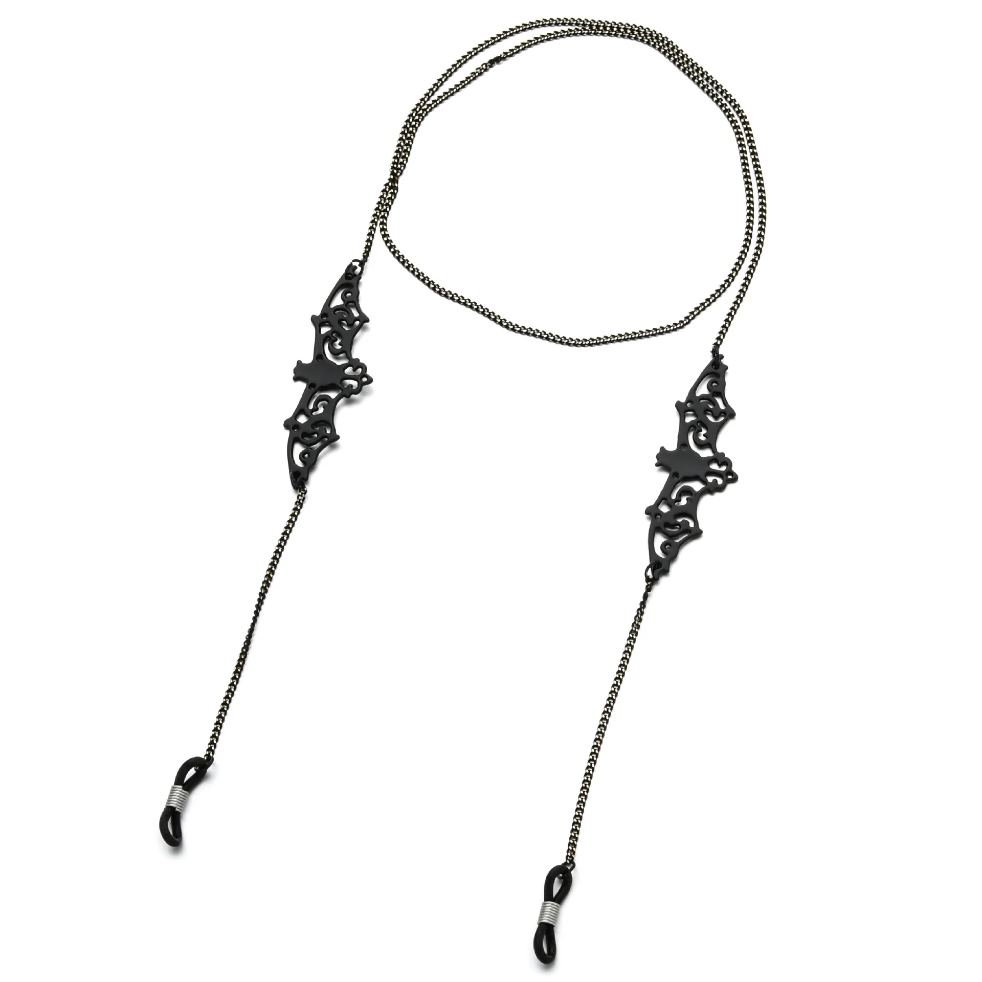 

Fashion Black Eyeglasses Chains With Hollow Bat Pendant for Unisex Sunglasses Holder Necklace Eyewear Retainer Accessories Gift