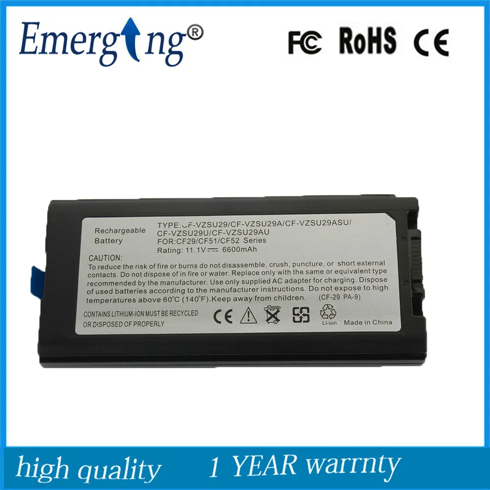 

11.1V 6600mAh New Laptop Battery for PANASONIC CF-VZSU29 CF-29A CF-51 CF-52