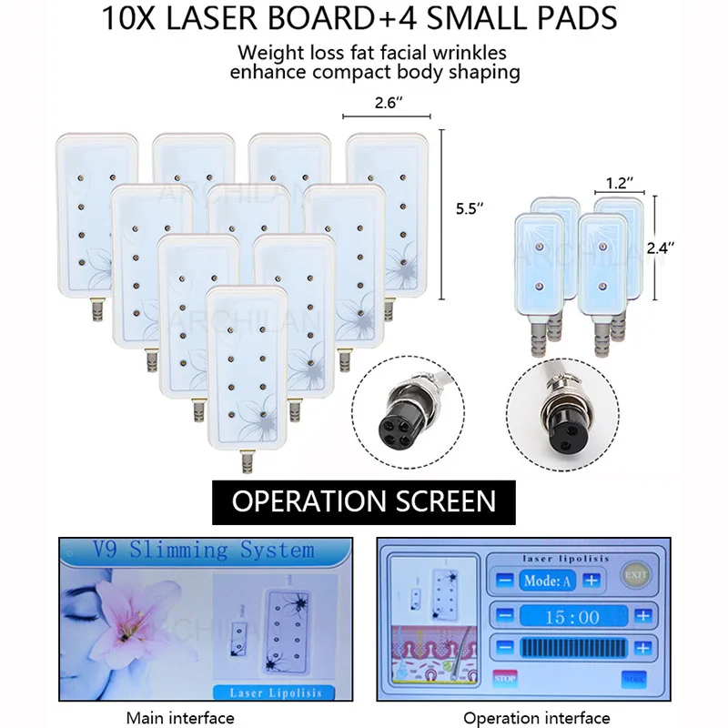 Портативный домашний Lipolaser профессиональная машина для похудения 10 largepads 4 smallpad