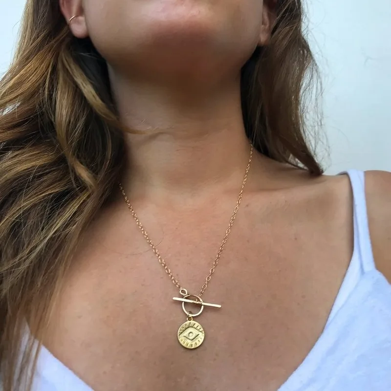 Ожерелья HebeDeer с круглыми глазами ювелирные изделия для влюбленных желтое золото