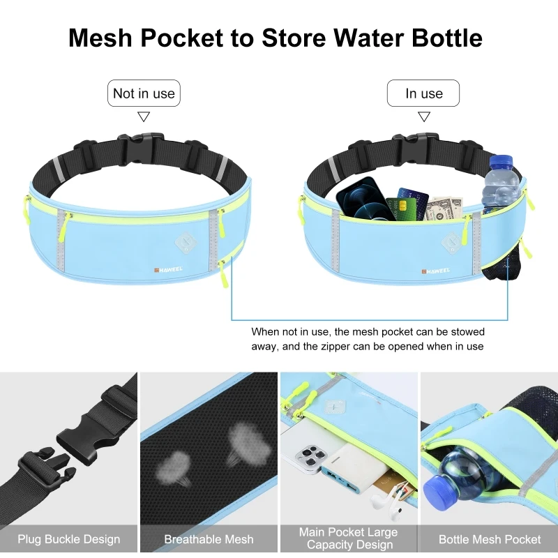 Professional Exercise Large-Capacity Close-Fitting Belt Storage Outdoor Sports Waist Bag Running Mobile Phone Bag Fitness