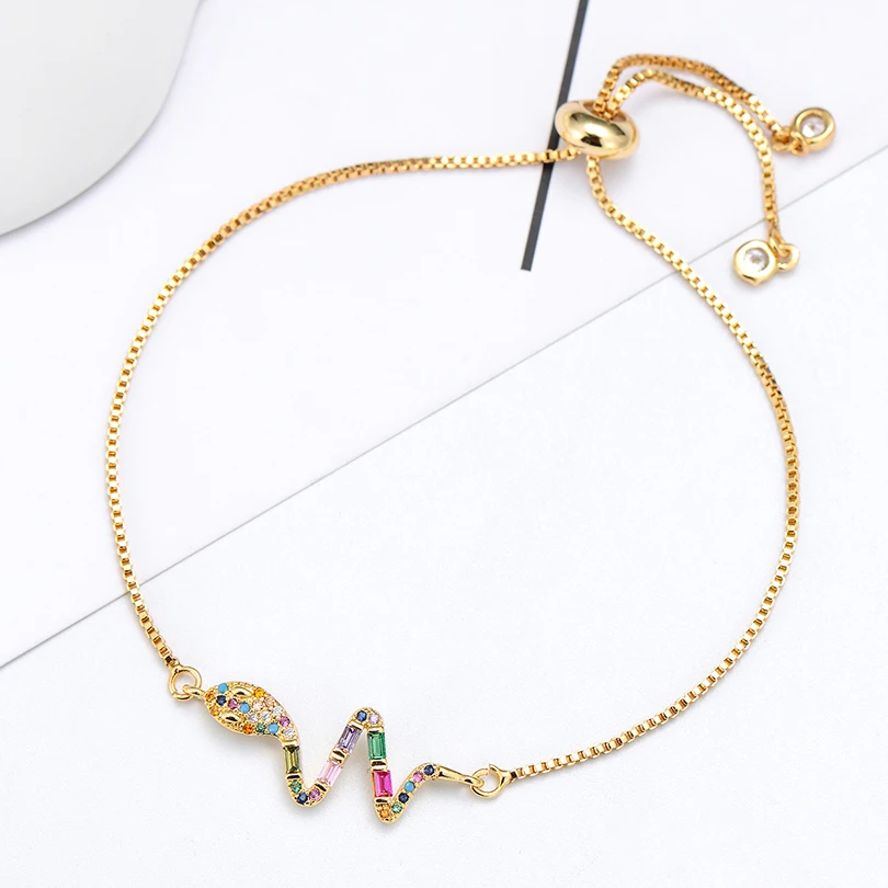 Бижутерия Pipitree из фианита популярный браслет с подвесками в виде змеи