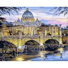 Набор для рисования по номерам на холсте, для взрослых, картины с видами Парижа