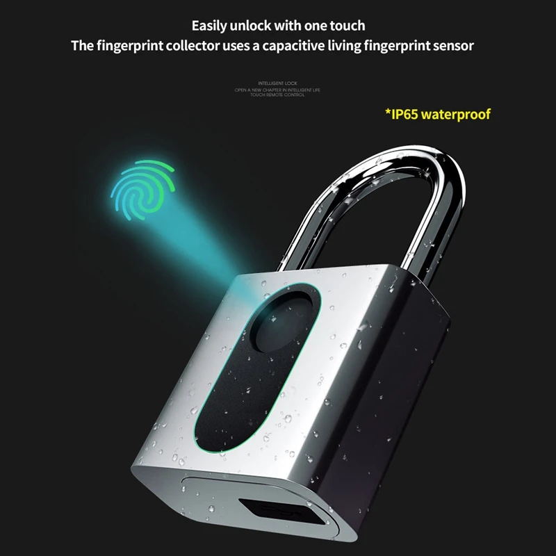 

GS40F Smart Fingerprint Padlock USB Rechargeable Lock Gym Cabinet Fingerprint Lock Dormitory Warehouse Anti-Theft Lock