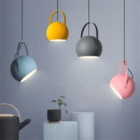 nordic macaron iron pendant lights modern fashion creative restaurant bar hanging lamp for bedroom living room kitchen island