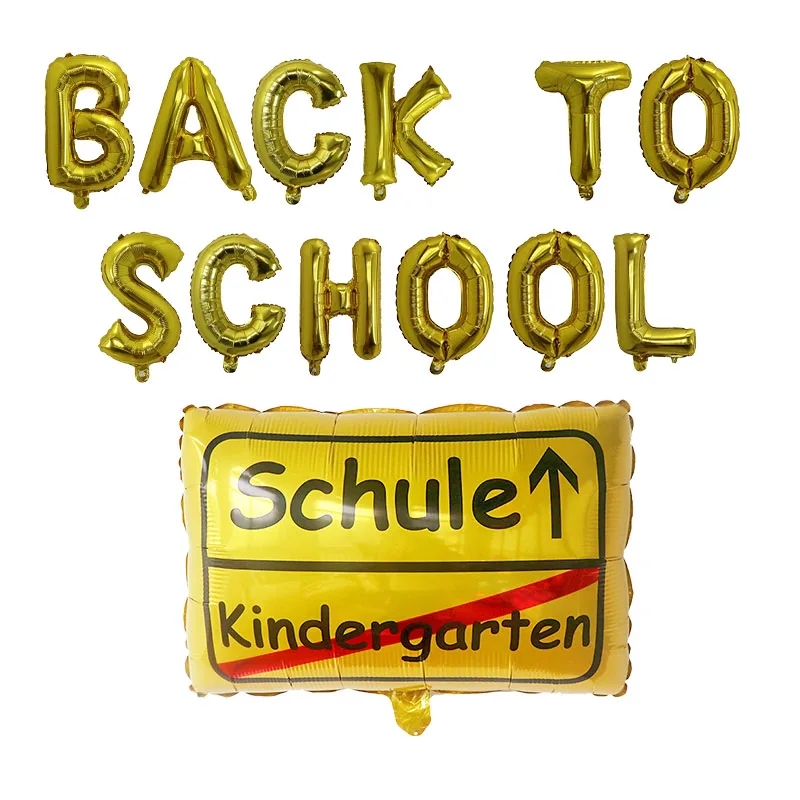 1 комплект 16-дюймовые золотые буквы школьный автобус школьные шары из фольги для