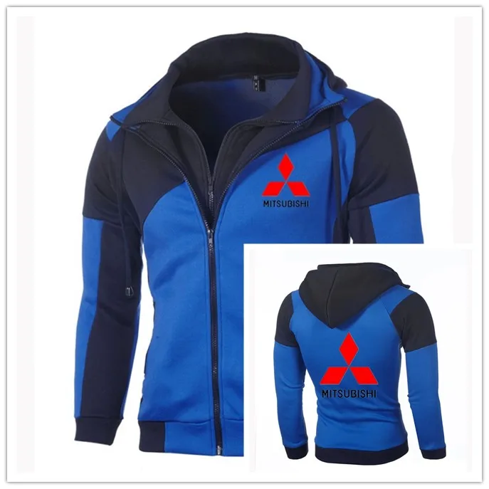 

2021 Men Sweatshirt Mitsubishi Logo Jacket Sweatshirts Double Zipper Mitsubishi Hoodie Cotton Pullover Sports Wear Coat