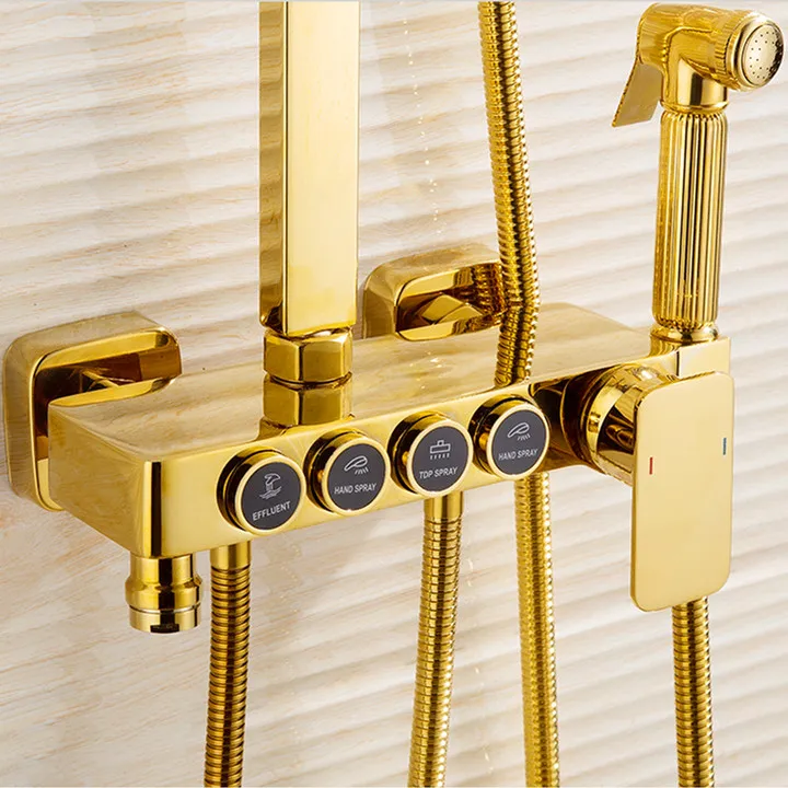 Набор для душа из латуни 8 дюймов с полкой |