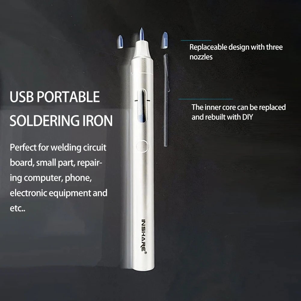 

Household Mini Portable Soldering Iron USB Rechargeable Electric Welding Pen