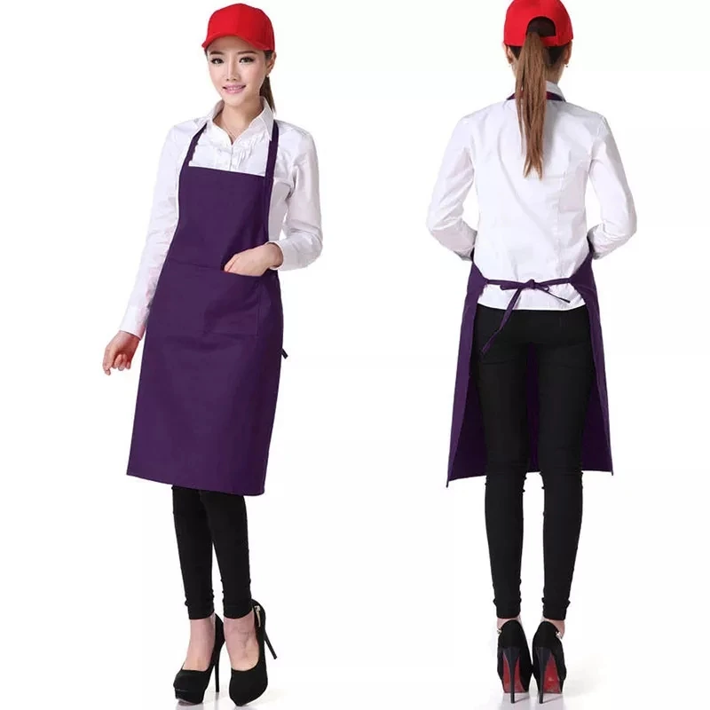 

1Pcs Kitchen Apron Adult Linen Sleeveless Woman&Men Chef Waiter Cafe Shop BBQ Hairdresser Solid Color Work Pinafore 60*70CM