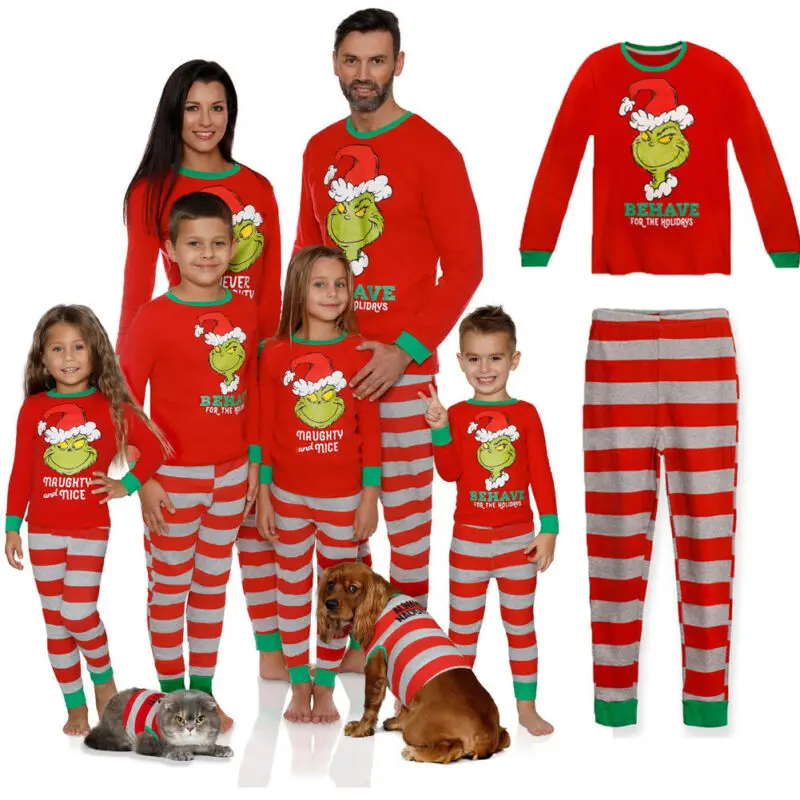 Семейный комплект из 2 предметов рождественские женские мужские детские красные
