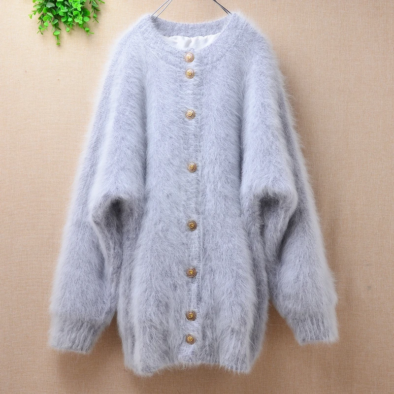 Высокое качество Длинные ангорские кроличьи волосы Свободные рукава летучая