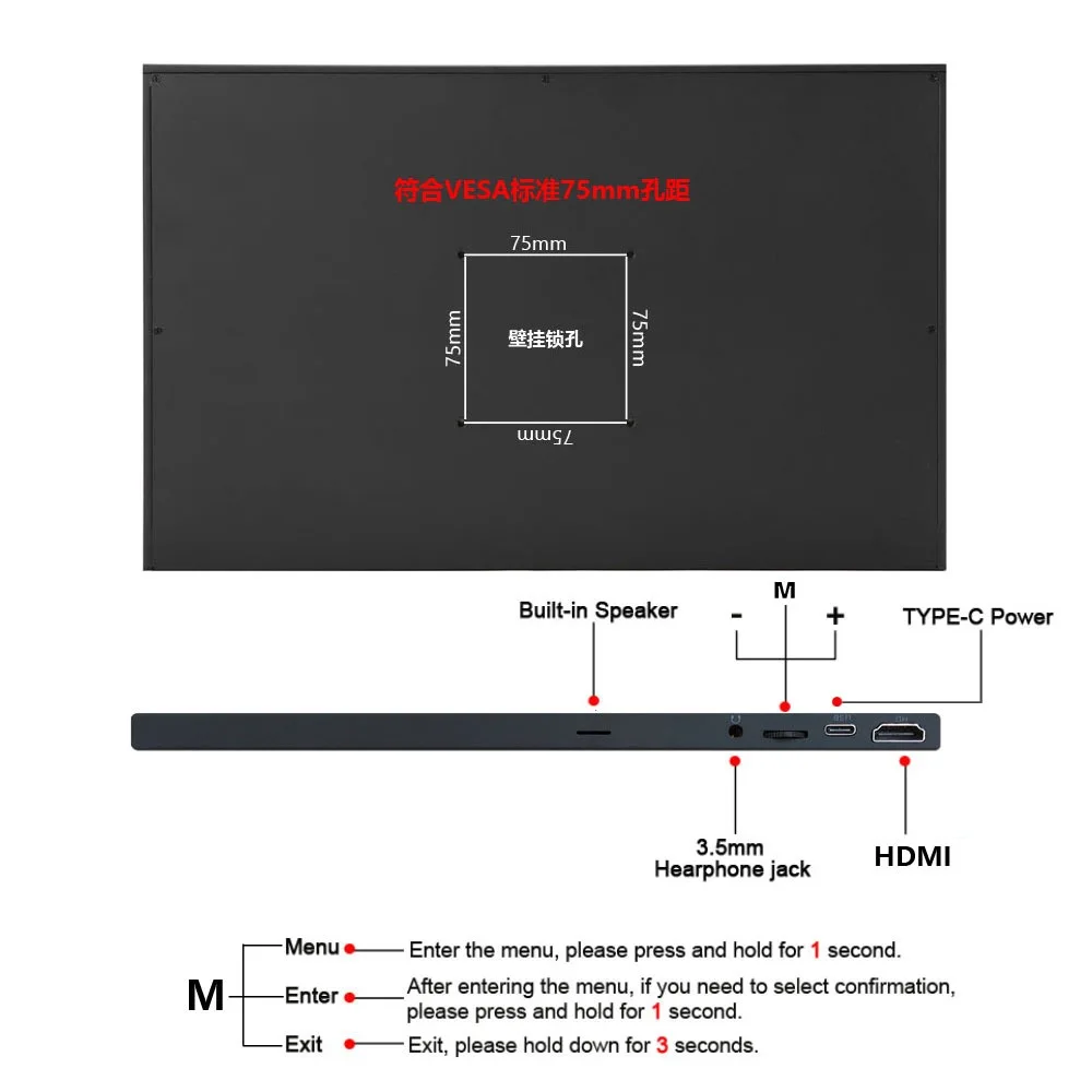 Портативный компьютерный монитор ПК 17 3 дюйма 120 Гц 144 1920x1080 HDMI 1080P IPS WLED экран для