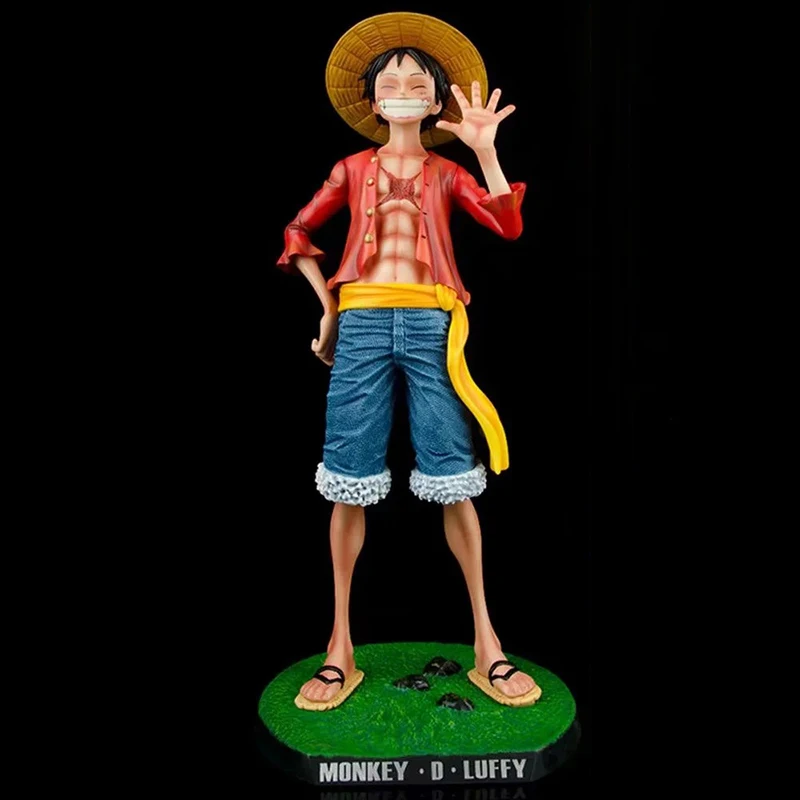 

43cm Anime one piece Monkey D. Luffy Action Figure Net Red Luffy smiley face straw hat PVC Collection Model Dolls Toys for Gifts