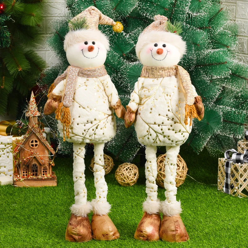 

70cm Snowman Telescopic Legs Decoration Christmas Tree Decoration Christmas Toys Christmas Decorations for Home Outdoor Gnome