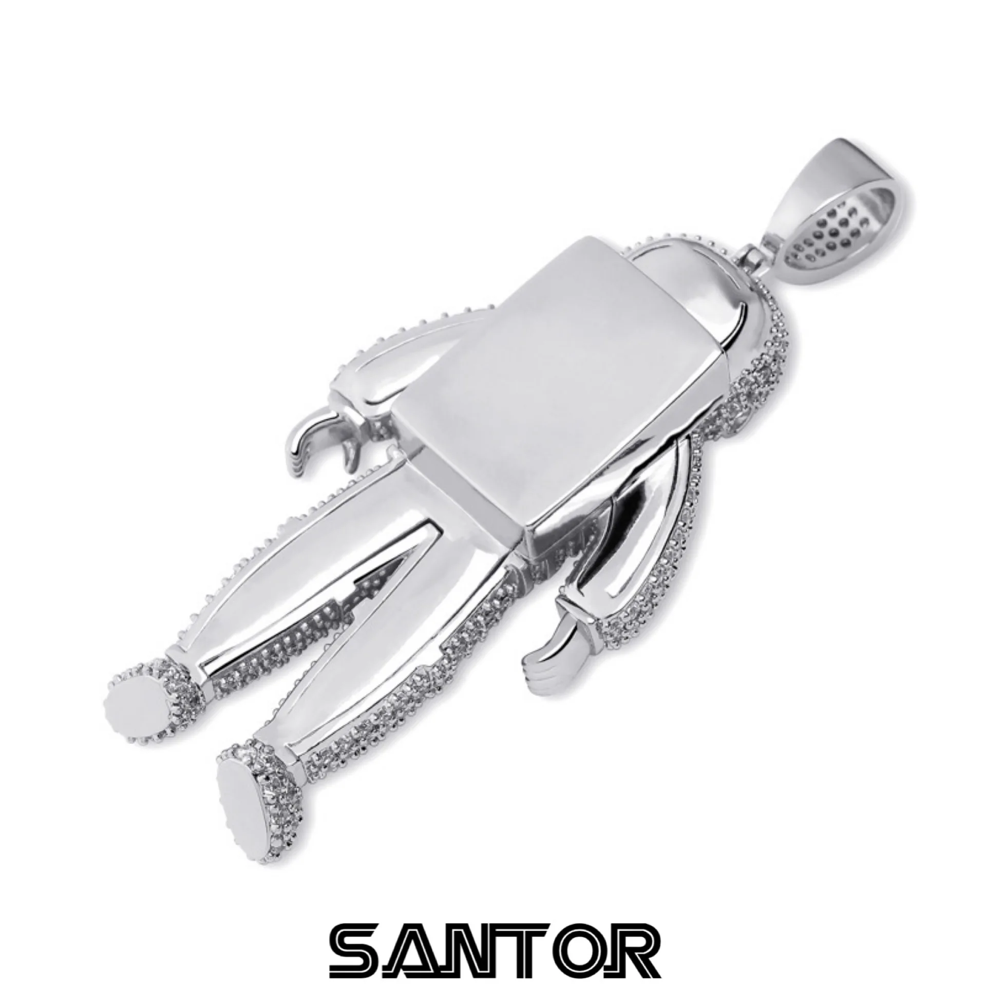 

Ice Out Gold Plated Pendant Astronaut Cosmonaut Photo Picture Custom Pendant Hip Hop Jewelry For Men Women