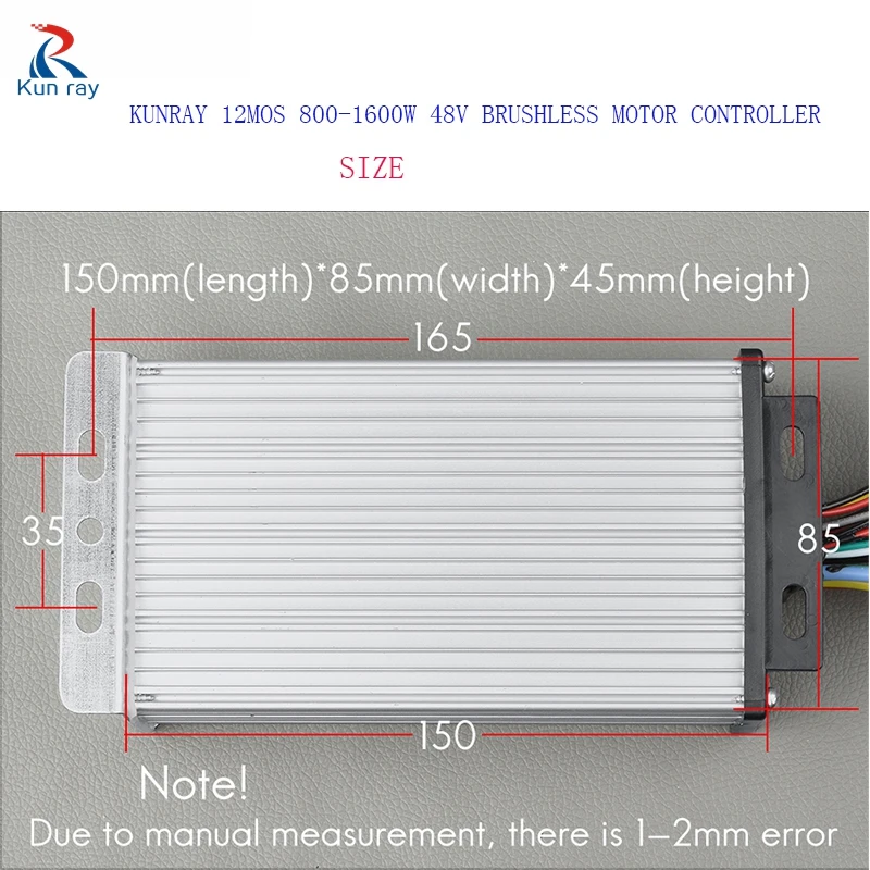 KUNRAY бесщеточный контроллер скорости двигателя 12Mosfet 800 Вт 1600 48 В постоянного тока